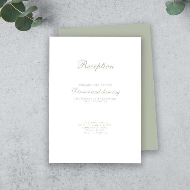 D'accompagnement Sage Green Minimal Élégant Mariage Carte de boîtie (Créateur téléchargé)