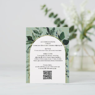 D'accompagnement Sage Green QR code Carte de détails du mariage bot