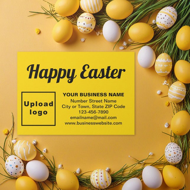 D'accompagnement Salutation de Pâques d'affaires sur la carte de bo (Business Easter greeting on yellow enclosure card)