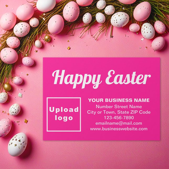 D'accompagnement Salutation de Pâques d'affaires sur la carte de bo (Business Easter greeting on pink enclosure card)