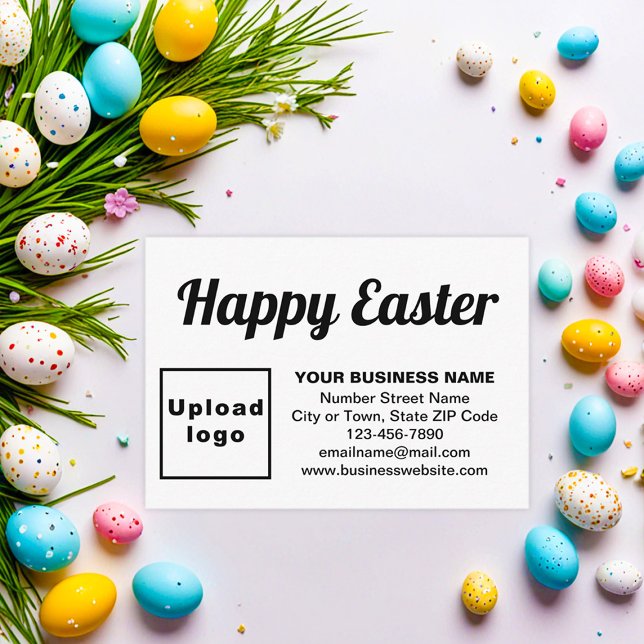D'accompagnement Salutation de Pâques d'affaires sur la carte de fe (Business Easter greeting on white enclosure card)