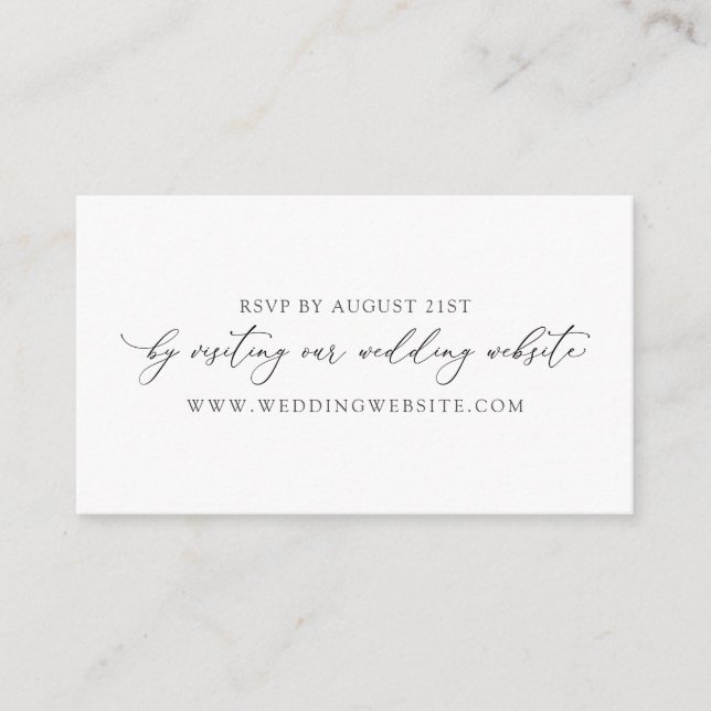 D'accompagnement Simple Calligraphie Mariage RSVP Carte en ligne (Devant)