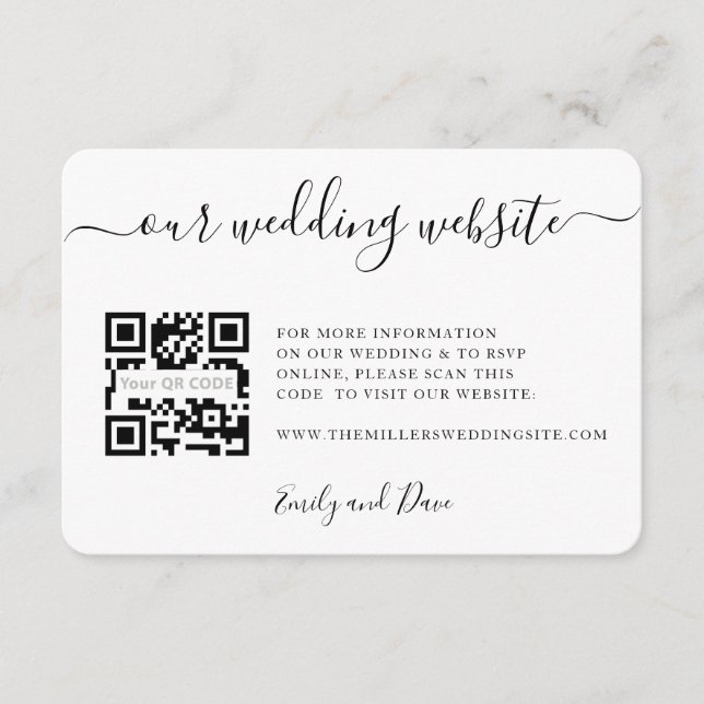 D'accompagnement Site mariage Carte de boîtier photo CODE QR (Devant)