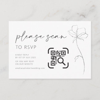 D'accompagnement Site mariage Carte de boîtier QR Code RSVP Moderne