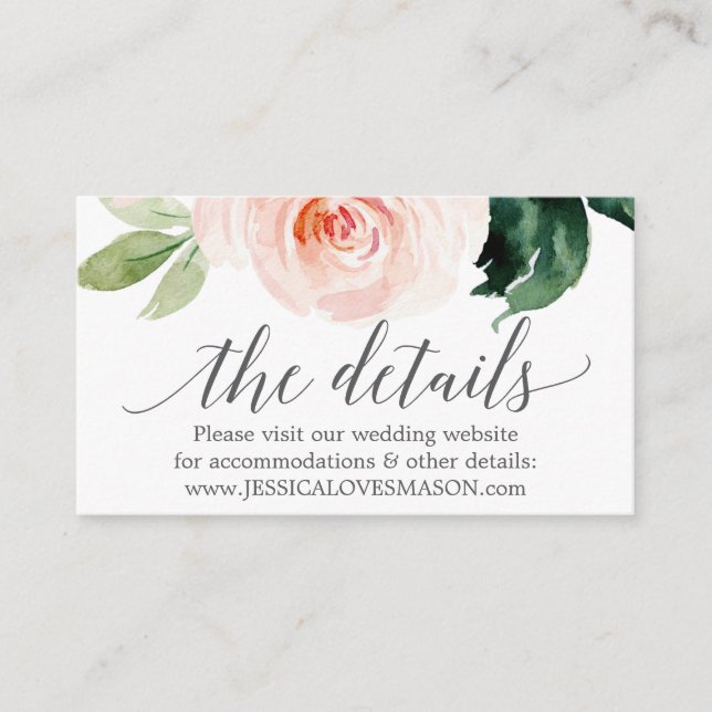 D'accompagnement Site Web Mariage Blusom Blooms Insérer une carte (Devant)