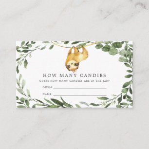 D'accompagnement Sloth Baby shower Devinez combien de bonbons carte