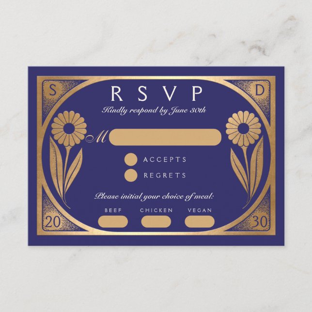 D'accompagnement SOLARA II : Carte RSVP de mariage (Devant)