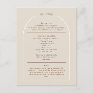 D'accompagnement SOPHIA Modern Desert Boho Arch Détails Carte