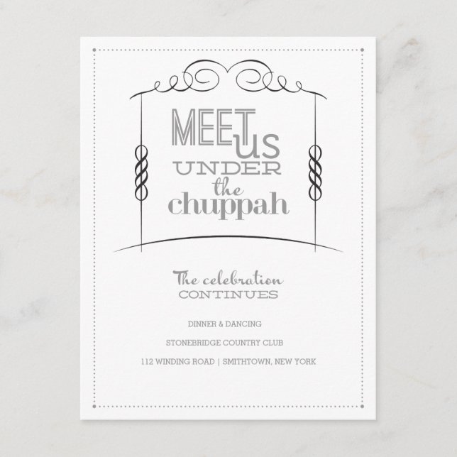 D'accompagnement Sous la carte de mariage juif Chuppah (Devant)