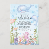 Sous le Baby shower de mer Livre pour la carte béb