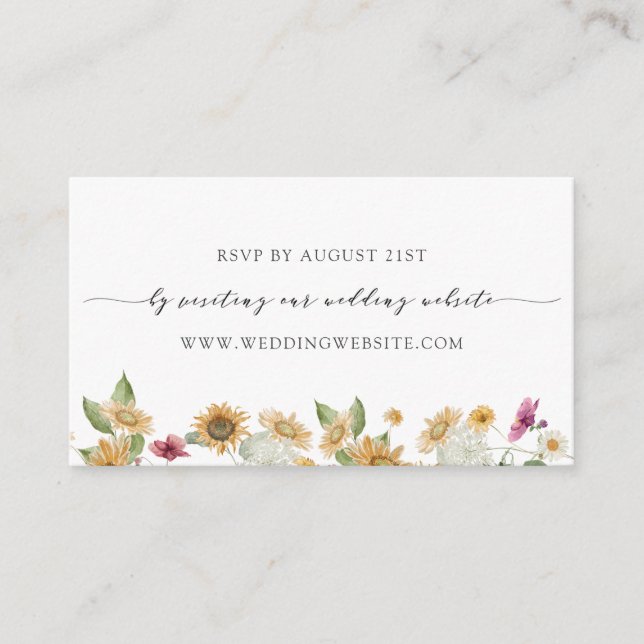 D'accompagnement Sunflower Wedding RSVP Carte en ligne (Devant)
