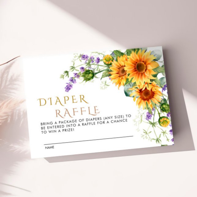 D'accompagnement Sunflowers & Lavander Diaper Carte Raffle W2 (Créateur téléchargé)