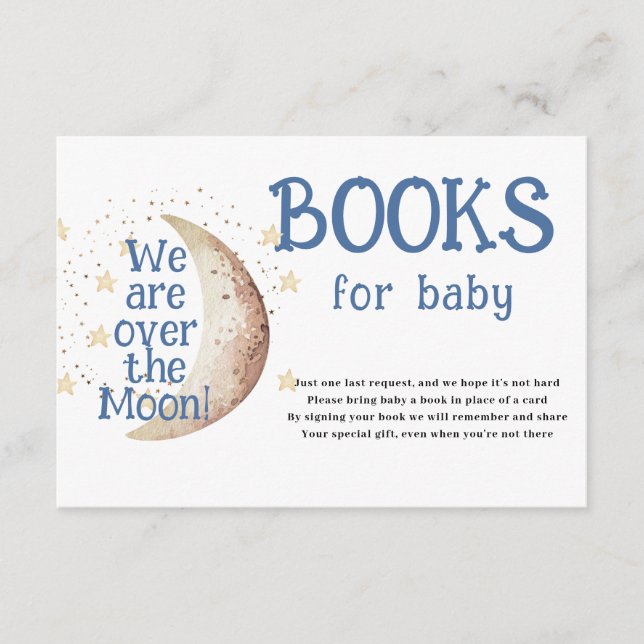 D'accompagnement Sur la lune Livres pour carte Baby shower (Devant)