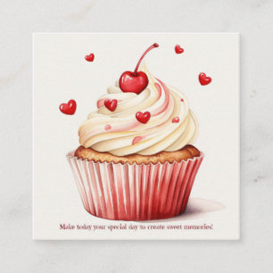 D'accompagnement Sweet Cupcake Red Hearts Carte Saint-Valentin