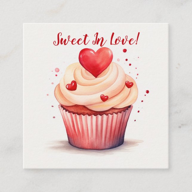 D'accompagnement Sweet In Love Cupcake Carte Saint-Valentin (Devant)