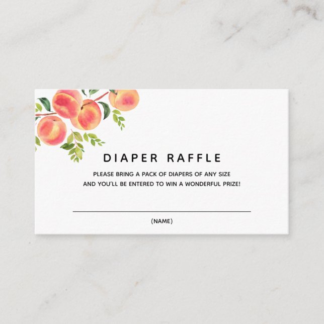 D'accompagnement Sweet Little Peach Diaper Raffle insert carte (Devant)