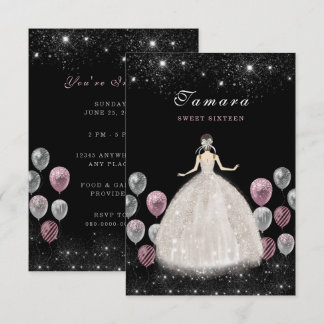 D'accompagnement Sweet sixteen Elégante carte d'invitation d'annive