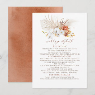 D'accompagnement Terracotta Floral Détails du Mariage Carte de boît