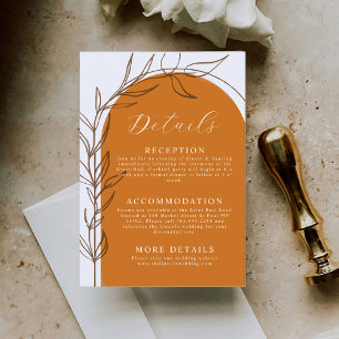 D'accompagnement Terracotta Minimal Mariage Détails Carte de boîtie