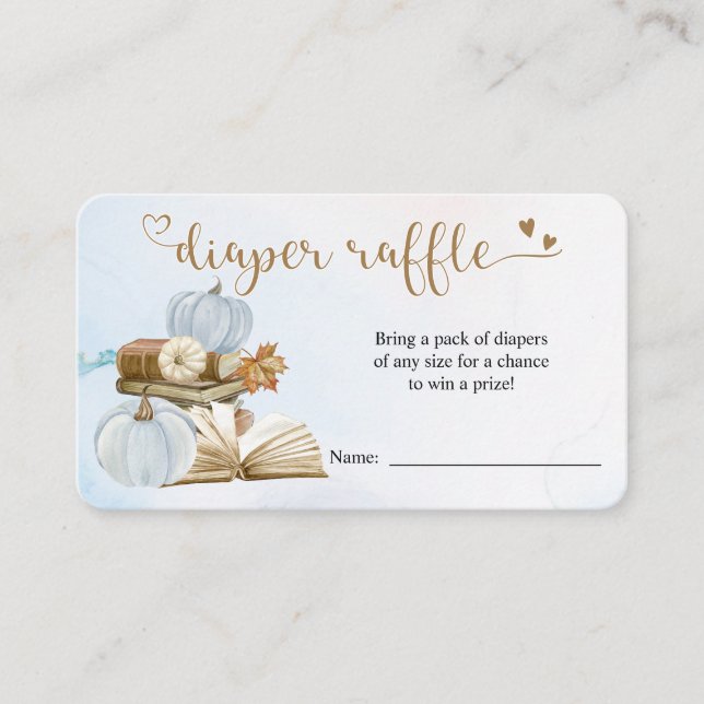 D'accompagnement Thème du livre Baby shower Bleu Déchets Carte Raff (Devant)