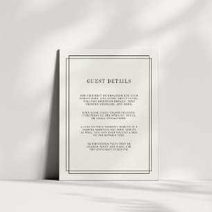 D'accompagnement Timeless   Carte de détails pour invité au mariage