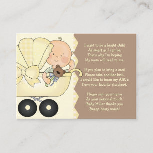 D'accompagnement Transport de bébé - Carte d'insertion de livre