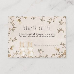 D'accompagnement twins bunny floral Diaper Raffle carte de boîtier