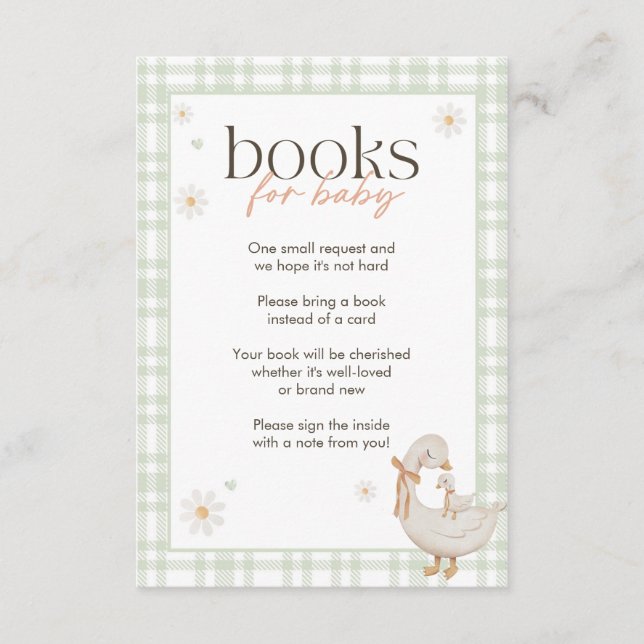 D'accompagnement Un nouveau livre d'oies sottes pour la carte bébé (Devant)