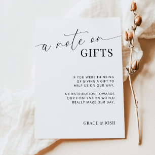 D'accompagnement Une Note Élégante Sur Les Cadeaux Mariage Carte De