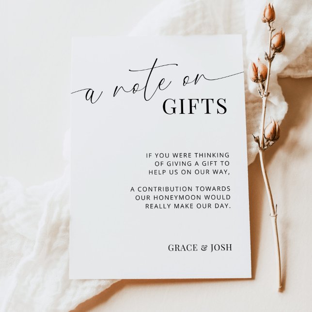 D'accompagnement Une Note Élégante Sur Les Cadeaux Mariage Carte De (Créateur téléchargé)