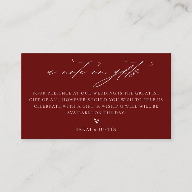 D'accompagnement Une Note Sur La Carte Mariage De Boîtier Cadeaux (Devant)