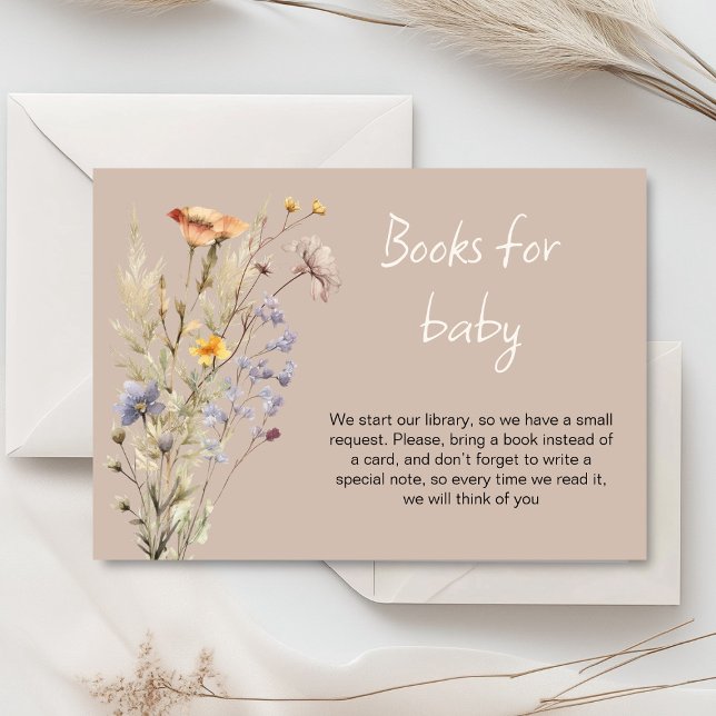 D'accompagnement Une petite carte baby shower fille fleur sauvage (Créateur téléchargé)