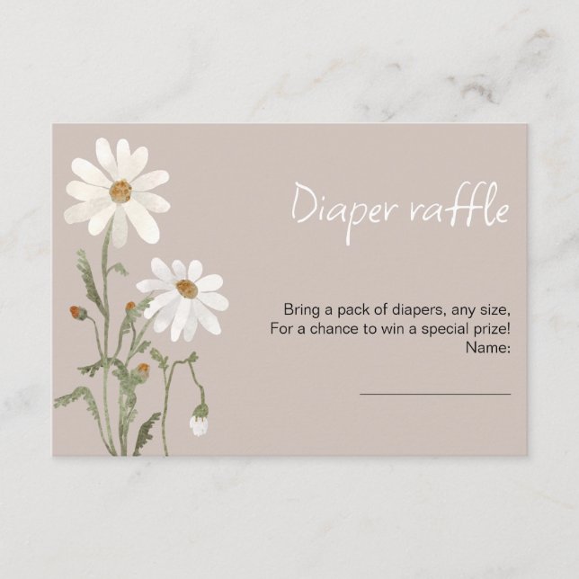 D'accompagnement Une petite carte de baby shower fleur sauvage marg (Devant)