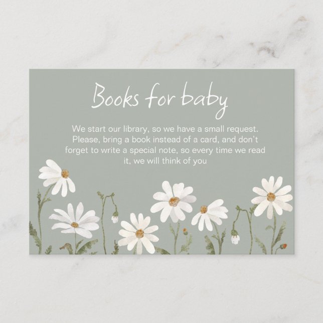 D'accompagnement Une petite carte de baby shower fleur sauvage marg (Devant)