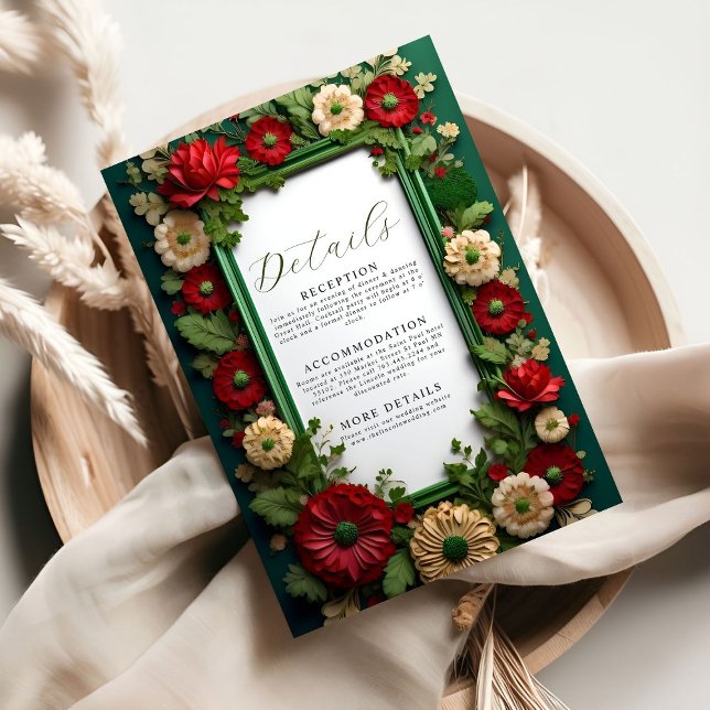 D'accompagnement Vibrant Royal Green Bouquet Détails Carte de boîti (Créateur téléchargé)