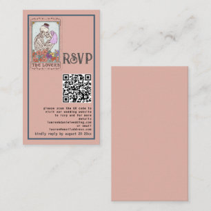 D'accompagnement Vintages amateurs de Tarot rose QR Wedding Carte R