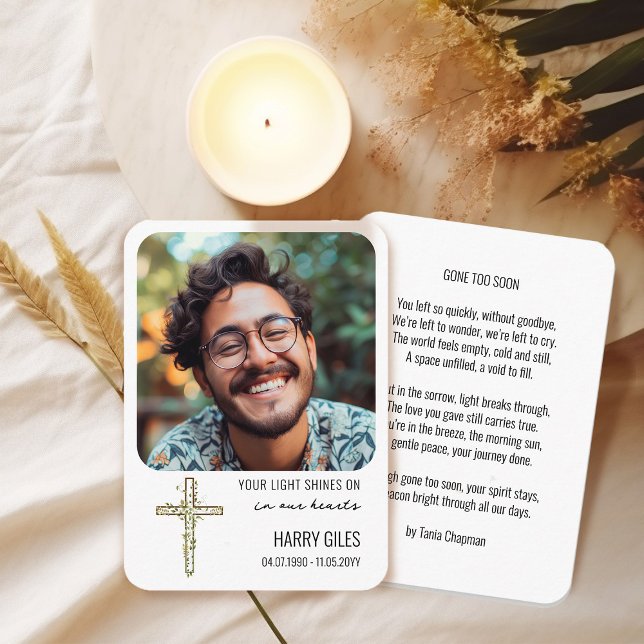 D'accompagnement Votre Lumière Brille Sur La Carte Photo Memorial K (Photo Memorial Keepsake Card  with Reading by Darling & May)