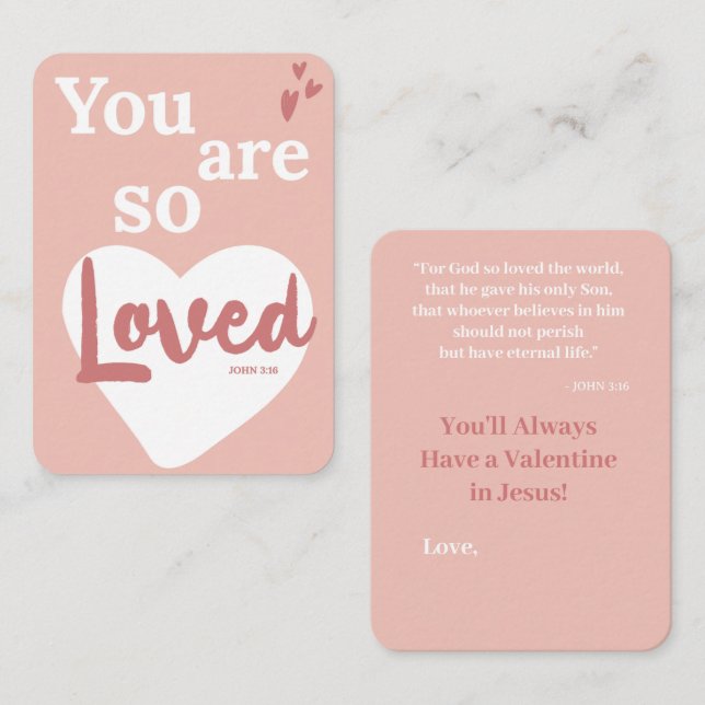 D'accompagnement Vous êtes tellement aimé Carte de la Saint-Valenti (Devant / Derrière)