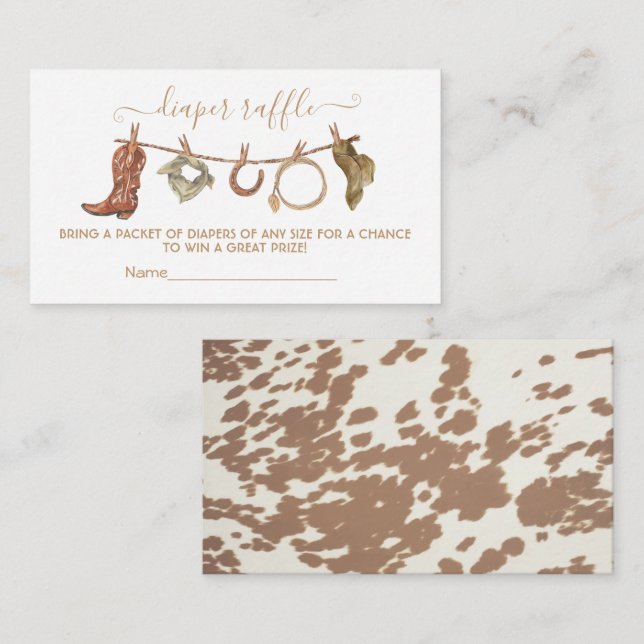 D'accompagnement Western Cowboy clothesline Diaper Carte Raffin (Devant / Derrière)