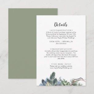 D'accompagnement Winter Greenery Détails du Mariage Carte de boîtie