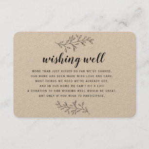 D'accompagnement Wishing Well rustic kraft insert carte personnalis