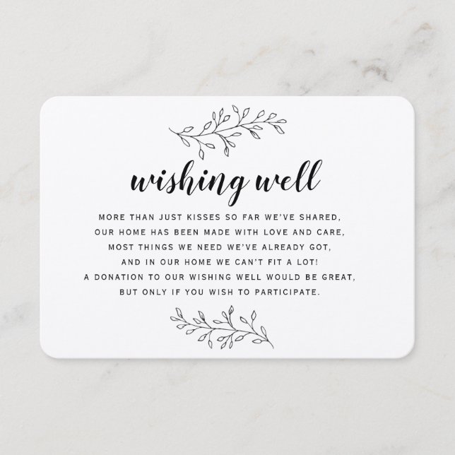 D'accompagnement Wishing Well rustic kraft insert carte personnalis (Devant)