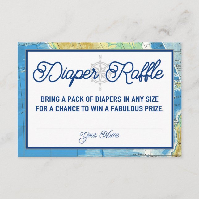 D'accompagnement World Await Baby shower Diaper Carte Raffle (Devant)