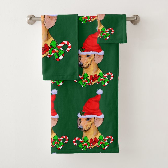 Dachshund à Noël à Santa Hat (En situation)