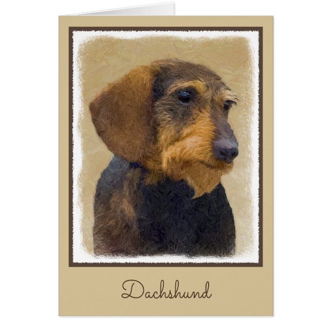 Dachshund (À poils durs) Peinture Chien Art origin (Devant)