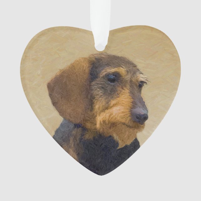 Dachshund (À poils durs) Peinture Chien Art origin (devant)