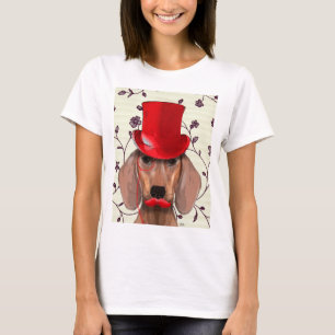 Dachshund Avec Chapeau Rouge Haut