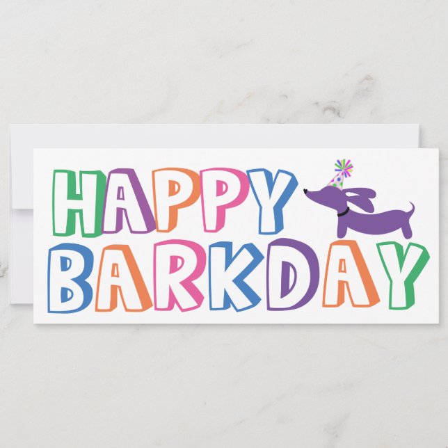 Dachshund Bonne Carte Anniversaire Long (Devant)