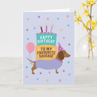 Dachshund Bonne carte d'anniversaire mignonne