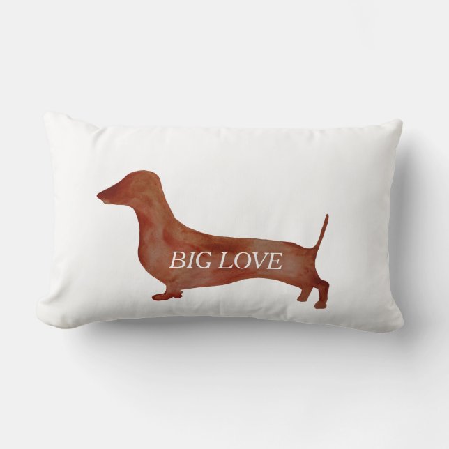 Dachshund Brown chien Lumbar Coussin 33 cm x 53 cm (Recto)